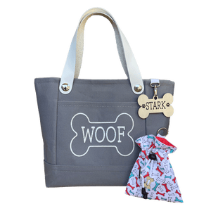 Dog Park Tote with Leather Straps
