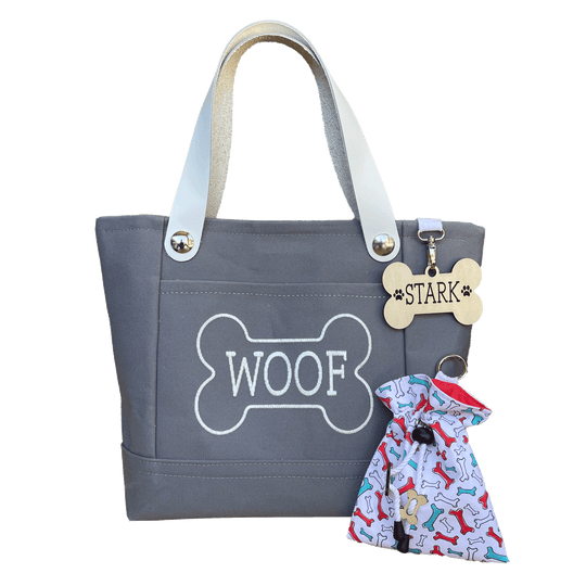 Dog Park Tote with Leather Straps
