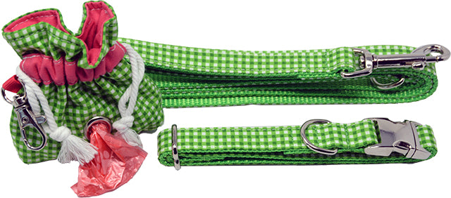 Watermelon Leash, Collar & Poo Bag Pouch Set